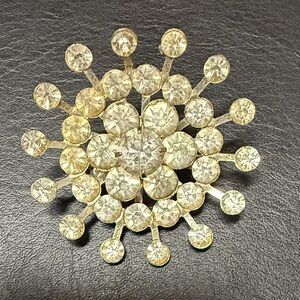 Vintage Coro Silver toned Rhinestone Snowflake Pin